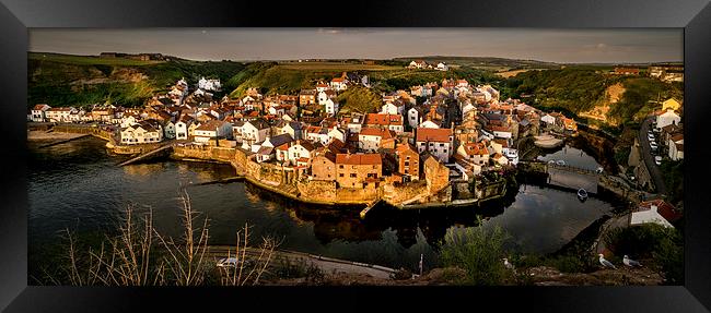 Staithes Dawn Panoramic Framed Print by Dave Hudspeth Landscape Photography