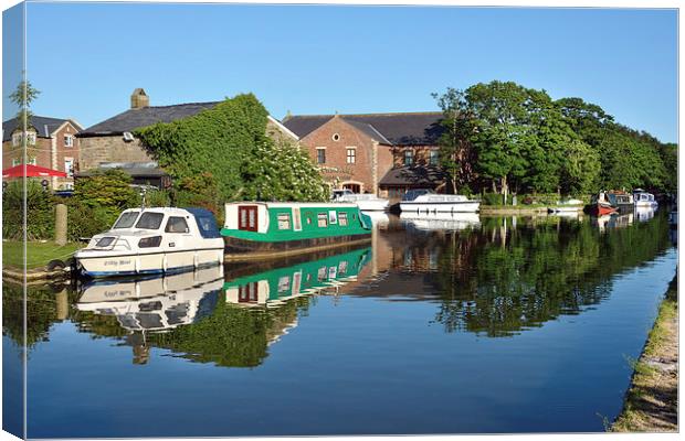  Lancaster Canal Reflections Canvas Print by Gary Kenyon