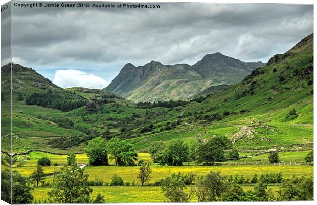  The Langdale Pikes Canvas Print by Jamie Green