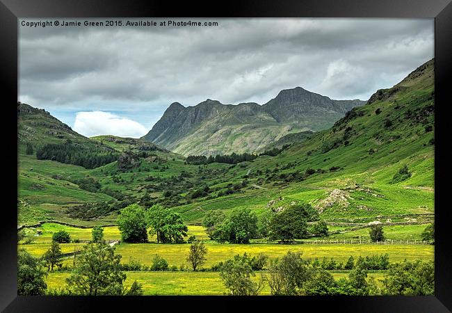  The Langdale Pikes Framed Print by Jamie Green