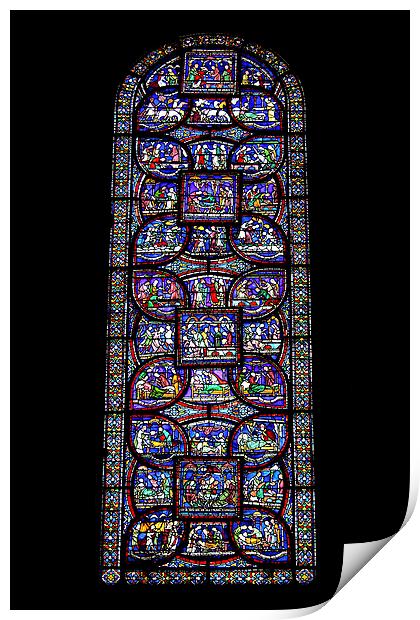   Stained Glass in Canterbury Cathedral Print by Carole-Anne Fooks