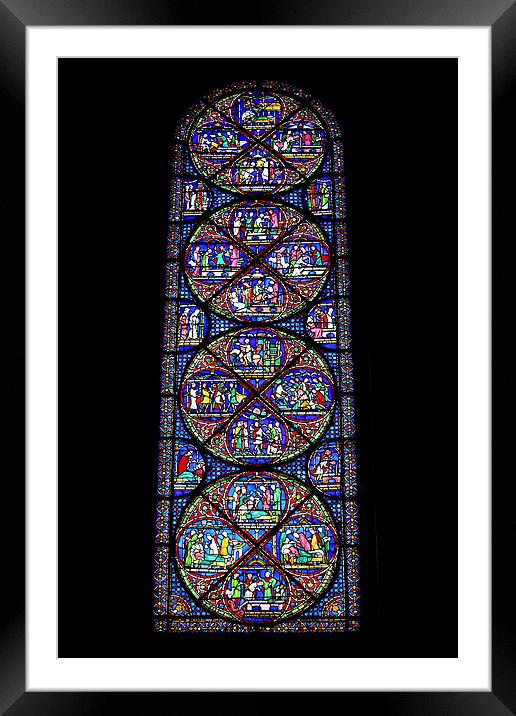  Stained Glass in Canterbury Cathedral Framed Mounted Print by Carole-Anne Fooks