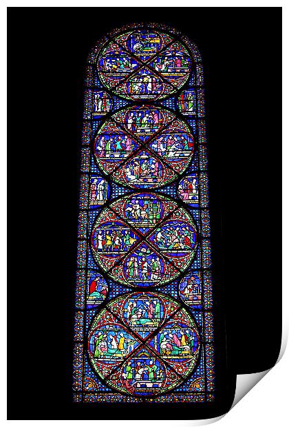  Stained Glass in Canterbury Cathedral Print by Carole-Anne Fooks