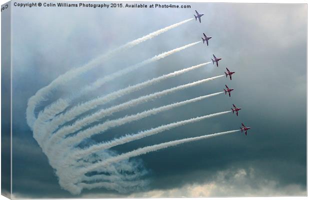  The Red Arrows Against A Cloudy Sky Canvas Print by Colin Williams Photography