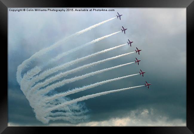  The Red Arrows Against A Cloudy Sky Framed Print by Colin Williams Photography