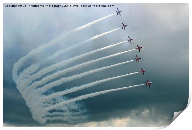  The Red Arrows Against A Cloudy Sky Print by Colin Williams Photography