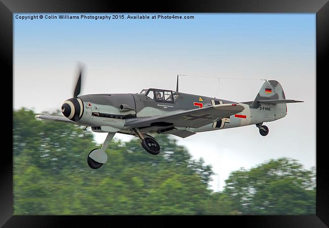 Messerschmitt bf 109g Red 7 Takes off Framed Print by Colin Williams Photography