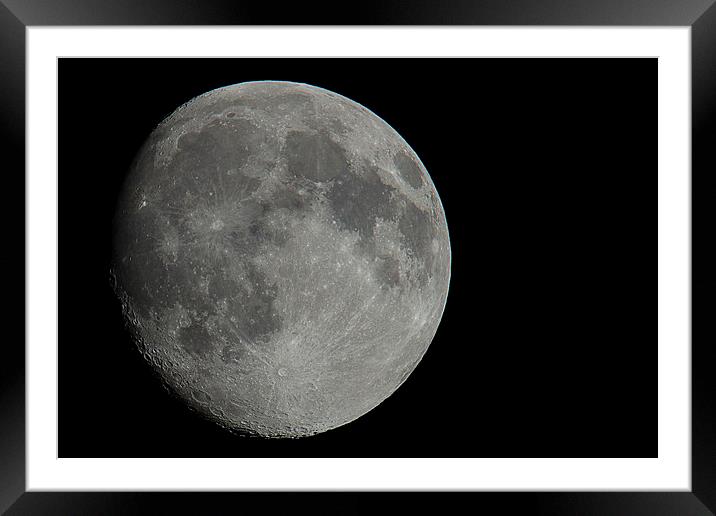  the Moon in mono Framed Mounted Print by Dean Messenger