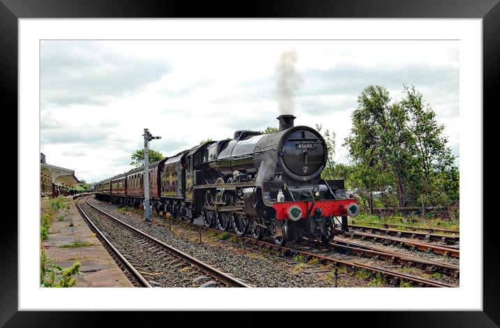  45690 Leander at Hellifield on 'The Dalesman' Framed Mounted Print by Andy Smith