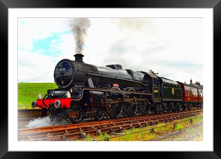  45690 Leander at Hellifield heading 'The Dalesman Framed Mounted Print by Andy Smith