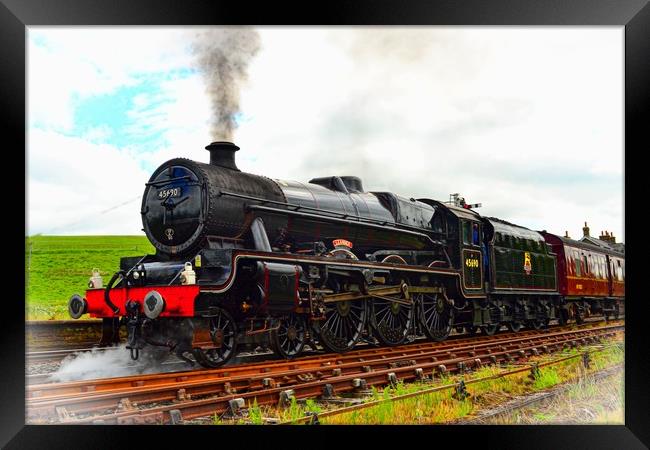  45690 Leander at Hellifield heading 'The Dalesman Framed Print by Andy Smith
