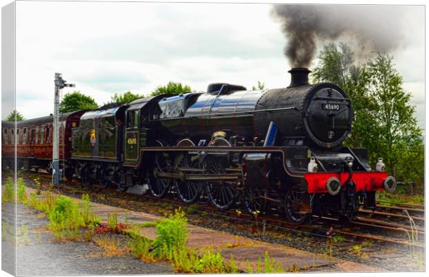  Leander at Hellifield heading 'The Dalesman' Canvas Print by Andy Smith