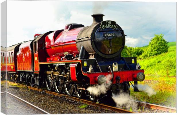  45699 Galatea heading 'The Fellsman' at Hellifiel Canvas Print by Andy Smith