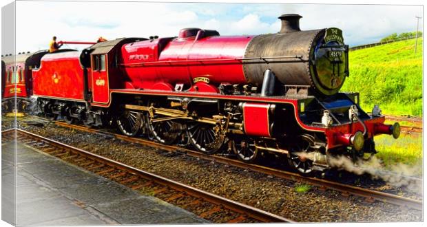   45699 Galatea heading 'The Fellsman' at Hellifie Canvas Print by Andy Smith