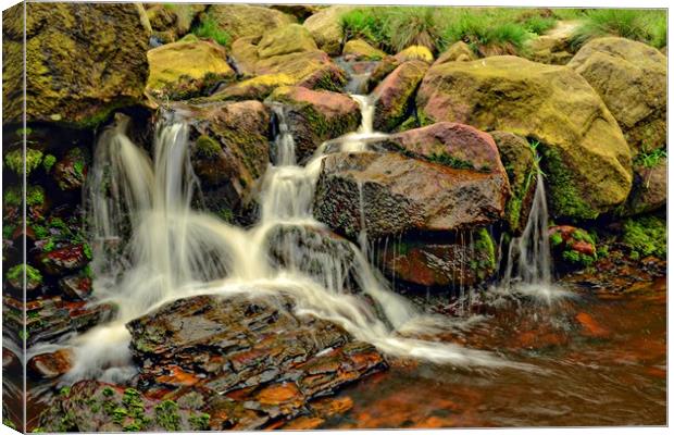  Birchen Clough Waterfall Canvas Print by Andy Smith