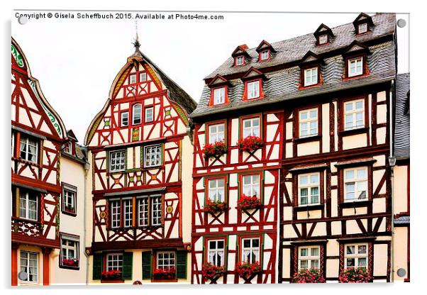  Timber-framed Houses at the Market Square of Bern Acrylic by Gisela Scheffbuch