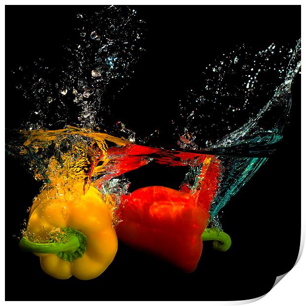  Splashing Peppers! Print by Robert Bradshaw