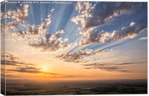 Devil's Dyke Evening over Sussex Canvas Print by Len Brook
