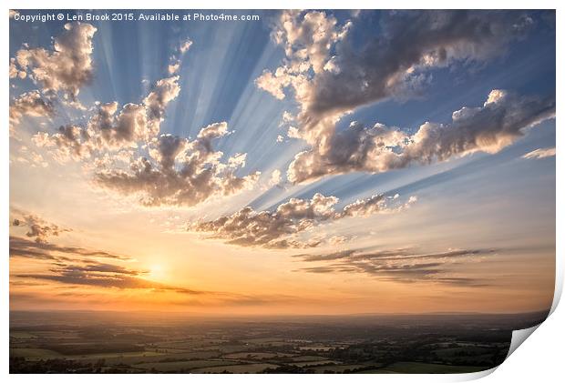 Devil's Dyke Evening over Sussex Print by Len Brook
