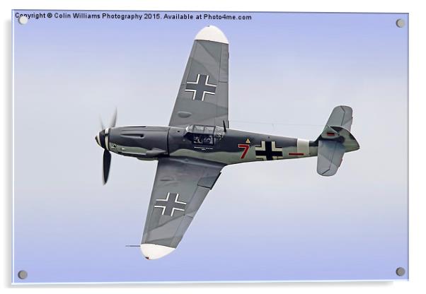   Messerschmitt bf 109g Red 7 Topside Pass Acrylic by Colin Williams Photography