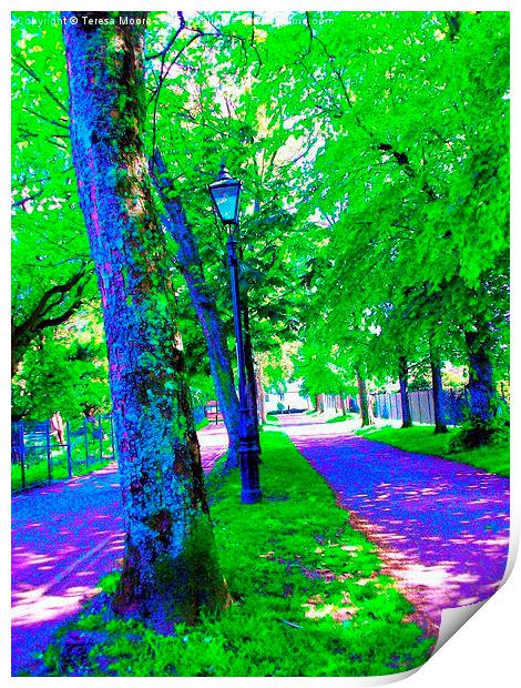  Pschadellic Avenue of Trees Print by Teresa Moore