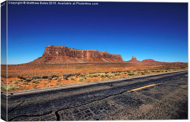 Monument Valley route 163 Canvas Print by Matthew Bates