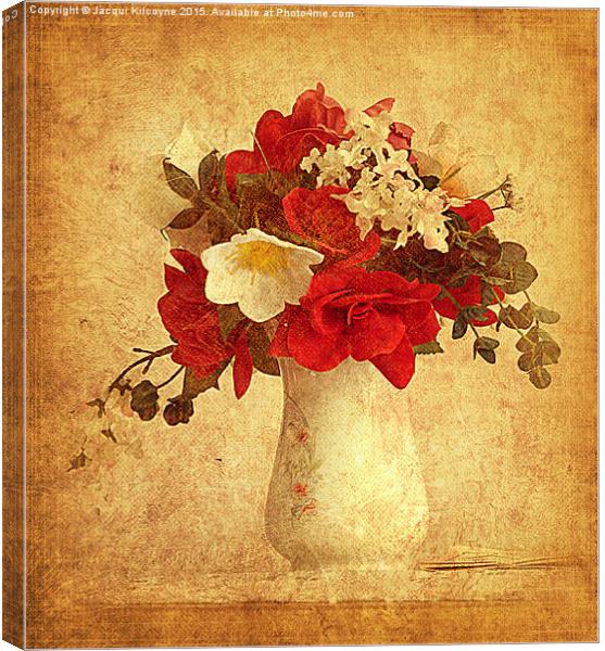 Vase of Flowers.  Canvas Print by Jacqui Kilcoyne