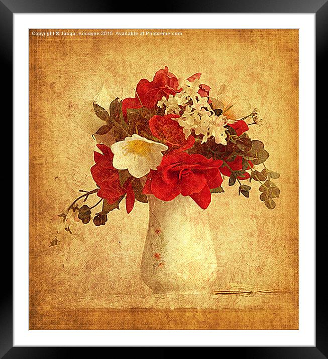 Vase of Flowers.  Framed Mounted Print by Jacqui Kilcoyne