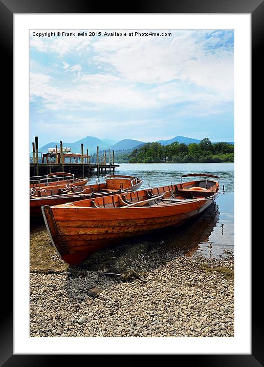  Rowing boats for hire on Derwentwater. Framed Mounted Print by Frank Irwin