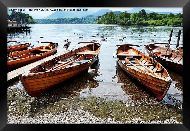  Rowing boats for hire on Derwentwater Framed Print by Frank Irwin
