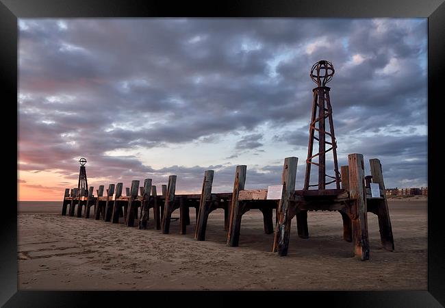  St Annes Old Pier Head At Sunset Framed Print by Gary Kenyon