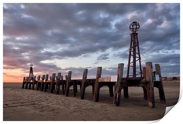  St Annes Old Pier Head At Sunset Print by Gary Kenyon