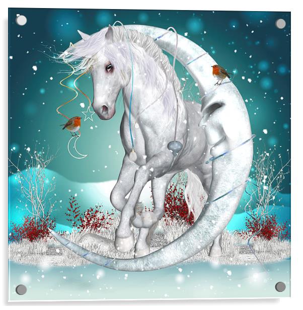  The Winter Moon Fantasy Art Acrylic by Tanya Hall