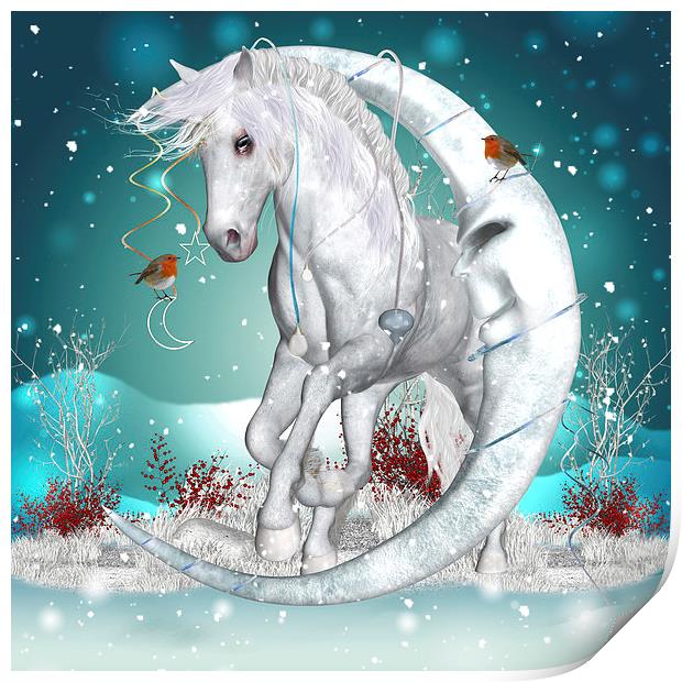  The Winter Moon Fantasy Art Print by Tanya Hall