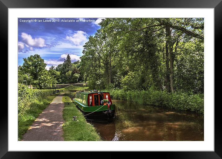 Towpath at Talybont on Usk Framed Mounted Print by Ian Lewis