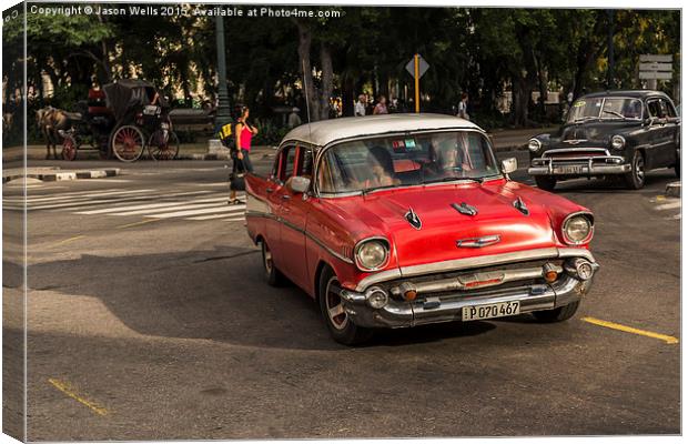 Red Chevrolet in Havana Canvas Print by Jason Wells