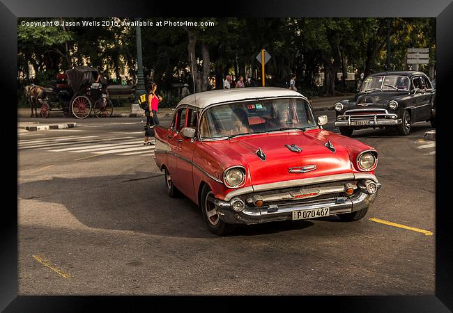 Red Chevrolet in Havana Framed Print by Jason Wells