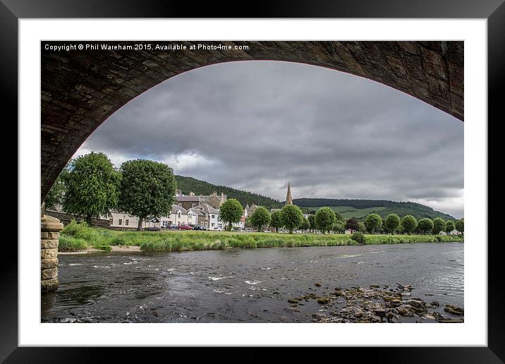  Under the bridge at Peebles Framed Mounted Print by Phil Wareham