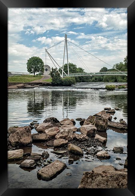  Still river & the bridge Framed Print by Andy dean