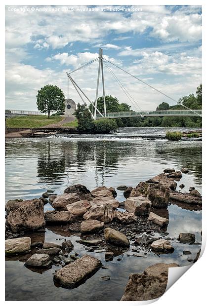  Still river & the bridge Print by Andy dean