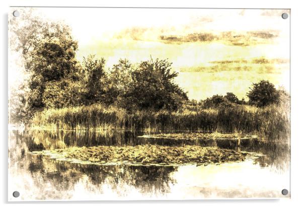 The Lily Pond Vintage Acrylic by David Pyatt