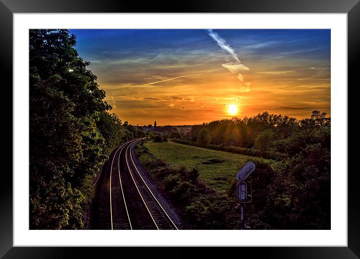 Railway at Hungerford, Berkshire, England, UK Framed Mounted Print by Mark Llewellyn