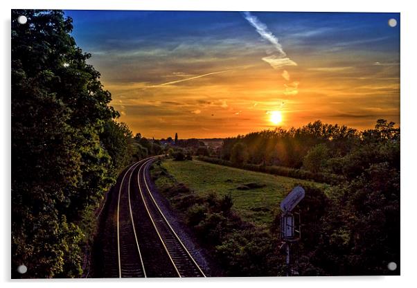 Railway at Hungerford, Berkshire, England, UK Acrylic by Mark Llewellyn