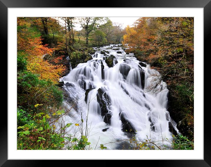  Swallow Falls, North Wales Framed Mounted Print by Simone Williams
