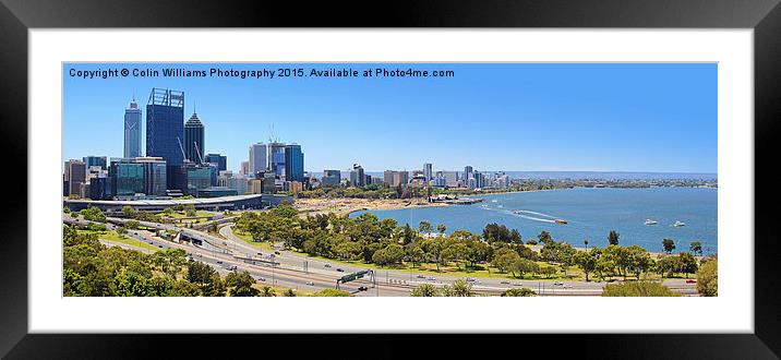   The City Of Perth WA Panorama Framed Mounted Print by Colin Williams Photography