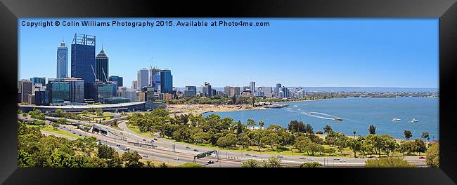   The City Of Perth WA Panorama Framed Print by Colin Williams Photography