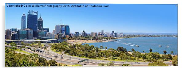   The City Of Perth WA Panorama Acrylic by Colin Williams Photography