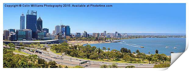   The City Of Perth WA Panorama Print by Colin Williams Photography