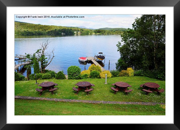  Windermere from a hotel garden Framed Mounted Print by Frank Irwin