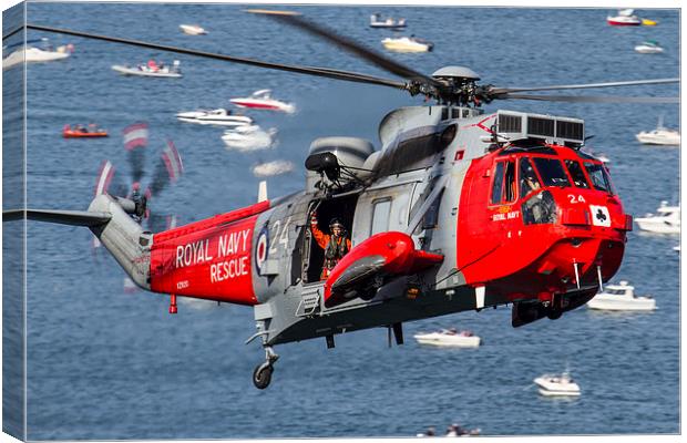  Royal Navy Sea King rescue Helicopter Canvas Print by Oxon Images